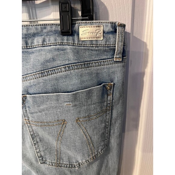 Seven 7 Jeans Womens Sz 12 bombshell High Rise Boot Distressed retro stretch New - Picture 8 of 11